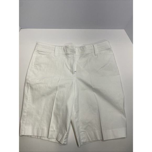 Talbots Pants - Talbots Women's Perfect Shorts Size 10 White‎ Chino Bermuda 9.5" Inseam